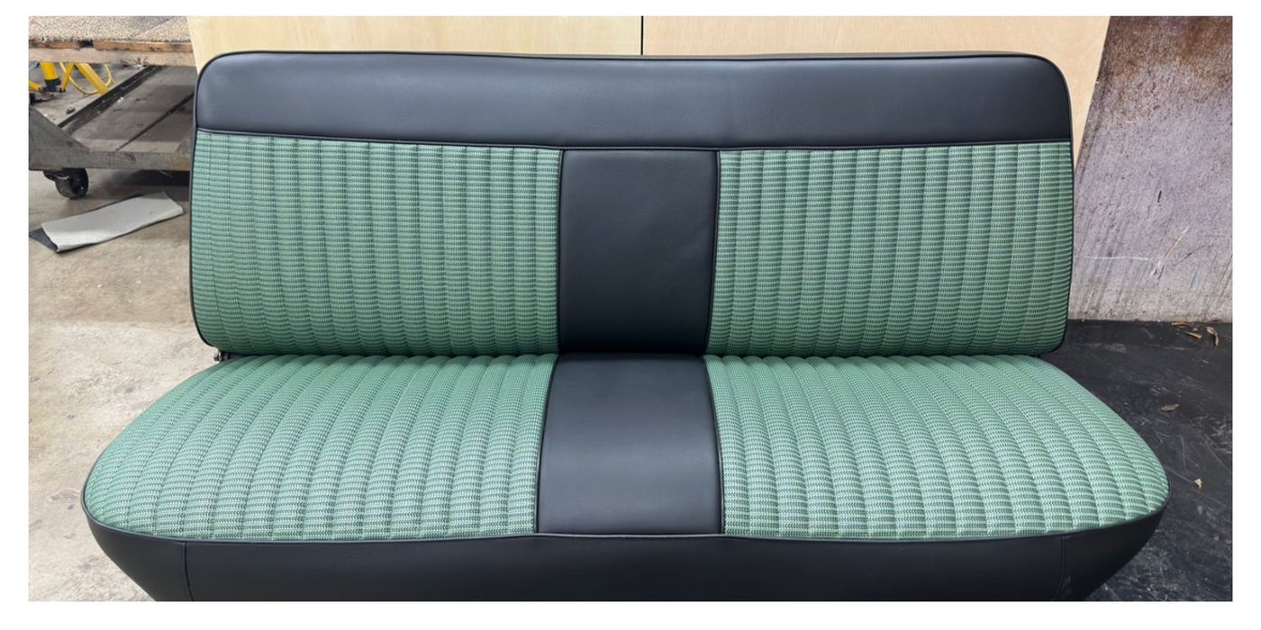 Fully restored bench seat after reupholstery